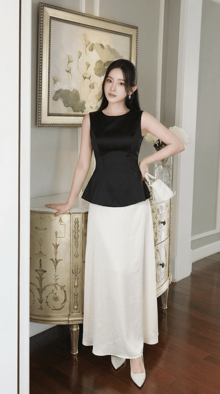 Set peplum lụa cao cấp BST Summer 2026