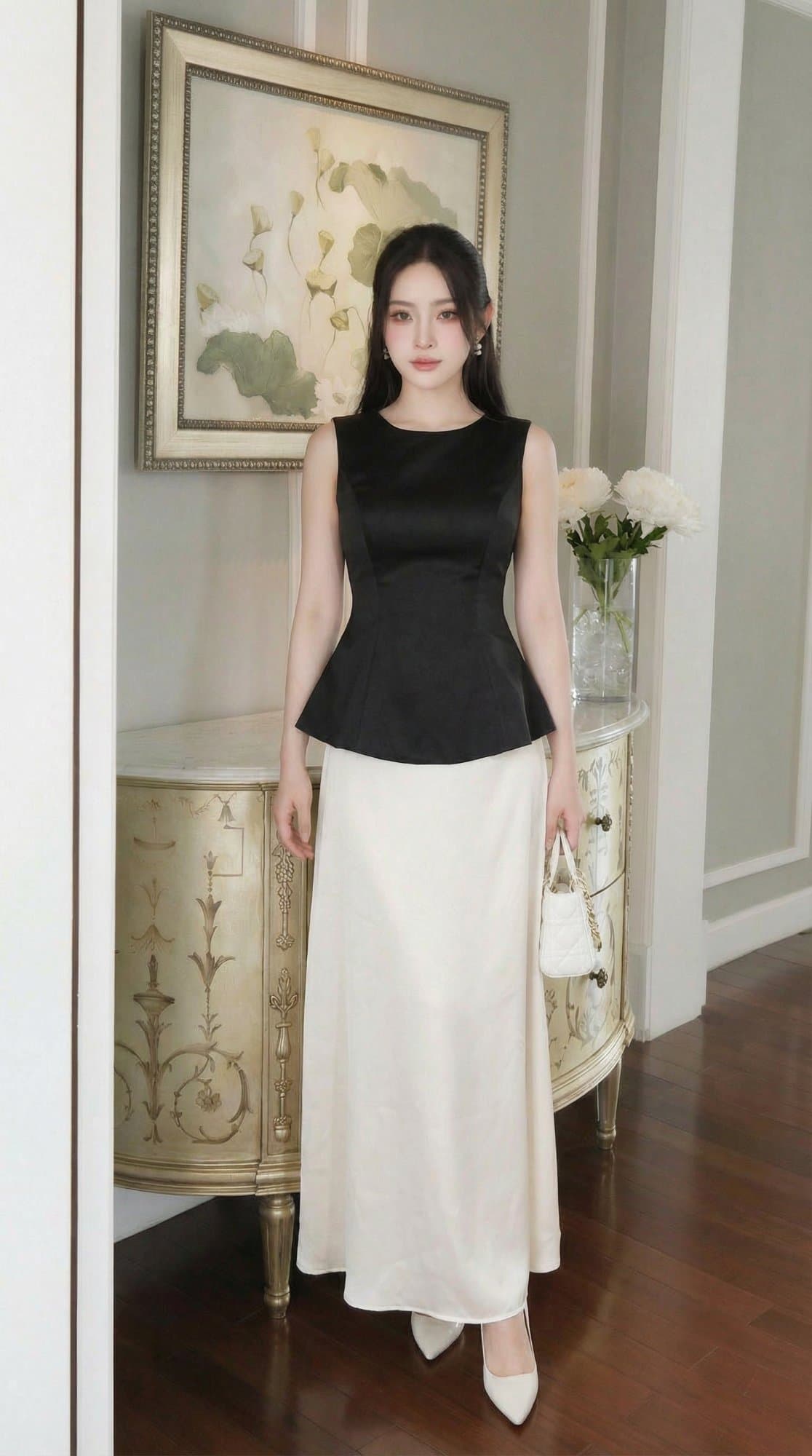 Áo lụa đen set 271